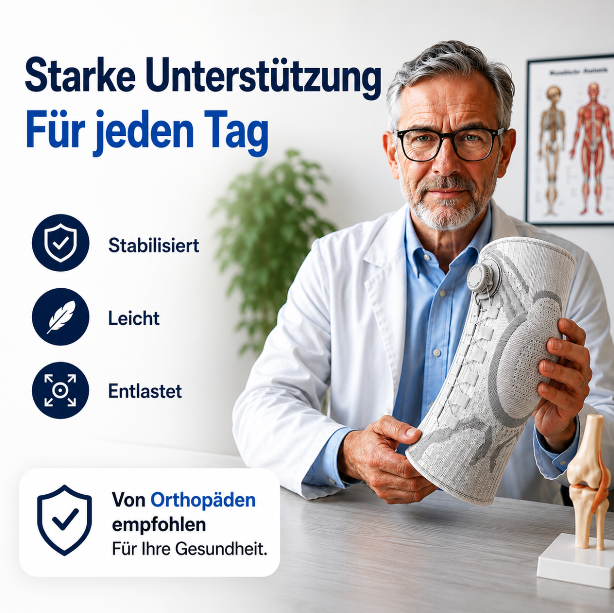 ORTHOFLEX - STABILE & RUTSCHFESTE KNIEBANDAGE (UNISEX)